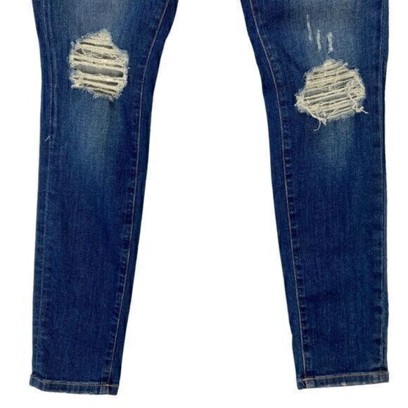 Frame Distressed Skinny Jeans Womens 27 Blue Dark Wash Casualwear Everyday Denim - Picture 5 of 15